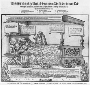 Jean Calvin sur son lit de mort - Jacob Lederlein